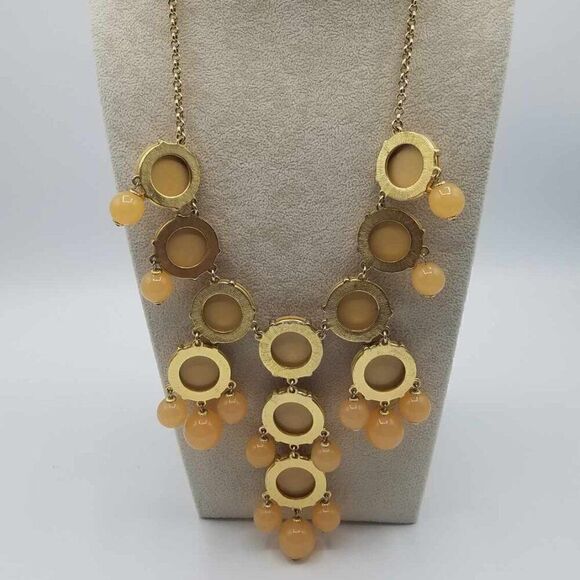 J Crew Long Beige Bib Necklace - Picture 3 of 12